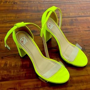 Neon high heels woman’s shoes